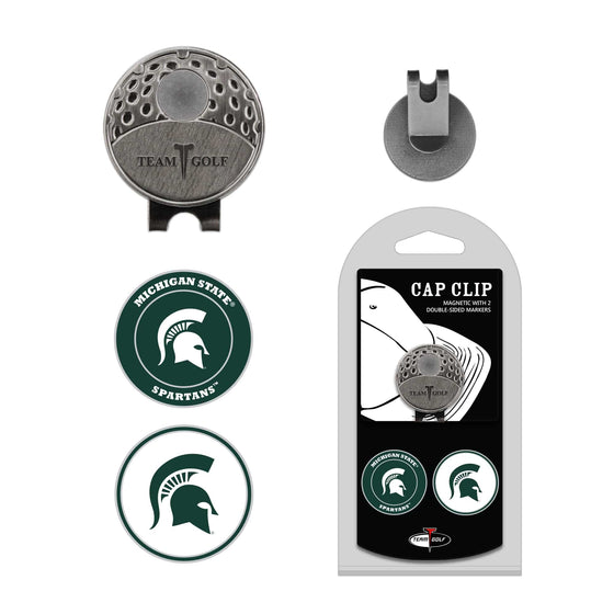 Michigan State Spartans Cap Clip With 2 Golf Ball Markers - 757 Sports Collectibles