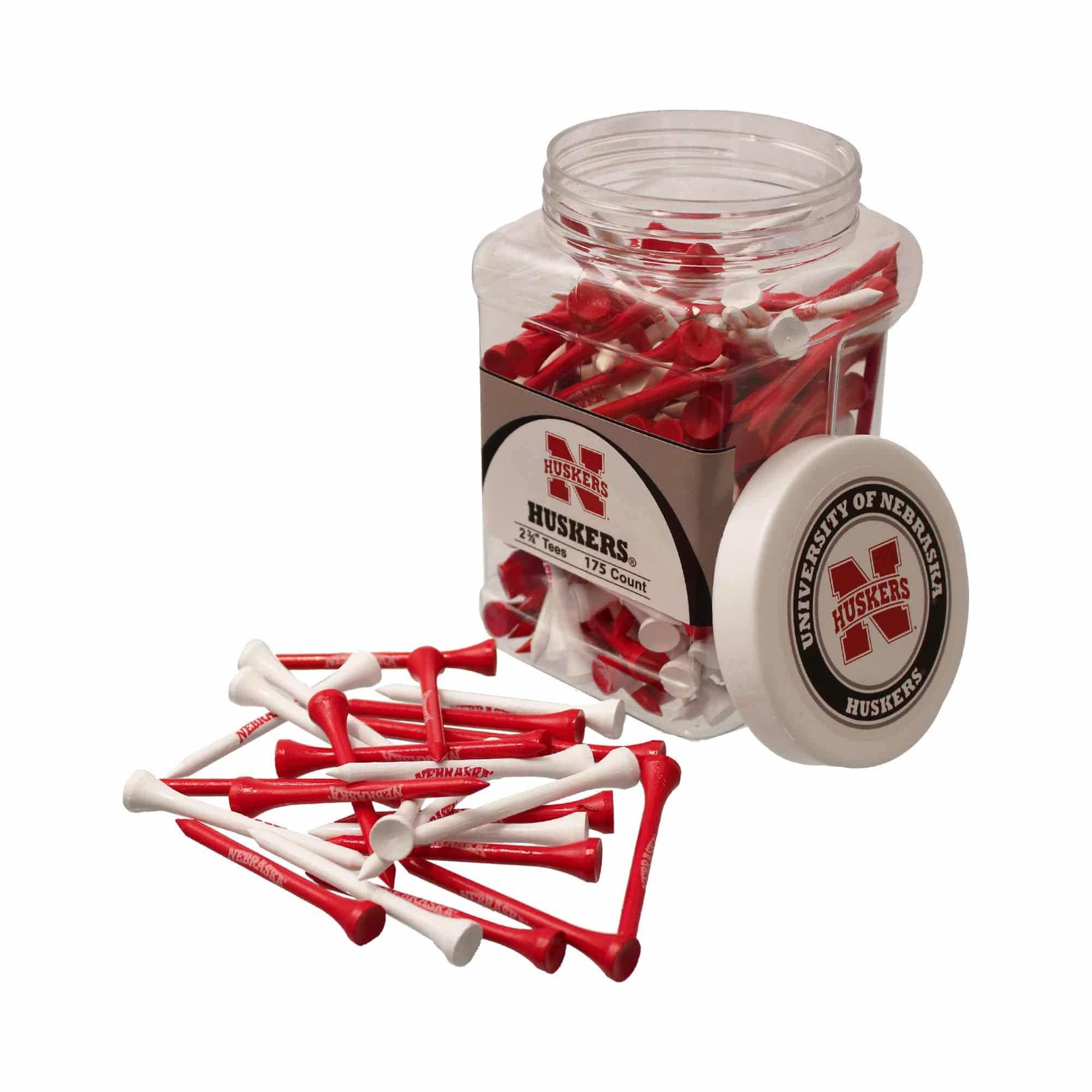 Nebraska Cornhuskers Jar Of 175 Golf Tees - 757 Sports Collectibles