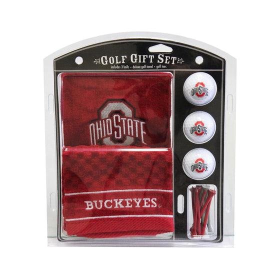 Ohio State Buckeyes Embroidered Golf Towel, 3 Golf Ball, And Golf Tee Set - 757 Sports Collectibles