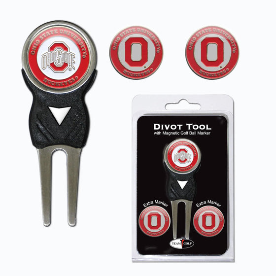 Ohio State Buckeyes Divot Tool Pack With 3 Golf Ball Markers - 757 Sports Collectibles
