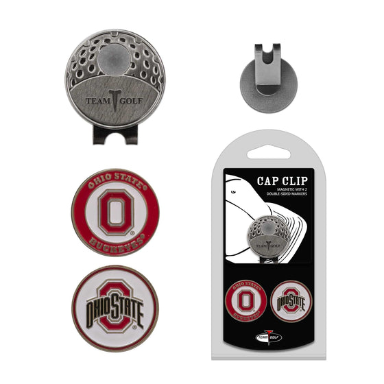 Ohio State Buckeyes Cap Clip With 2 Golf Ball Markers - 757 Sports Collectibles