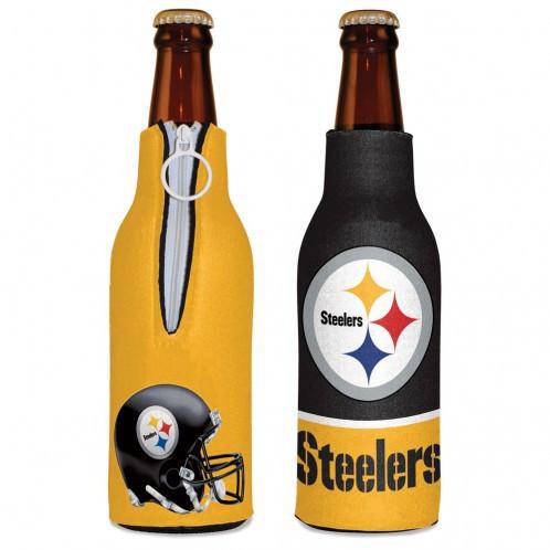 Pittsburgh Steelers 2-Sided Thick Bottle Cooler Sleeve w/ Zipper - 757 Sports Collectibles