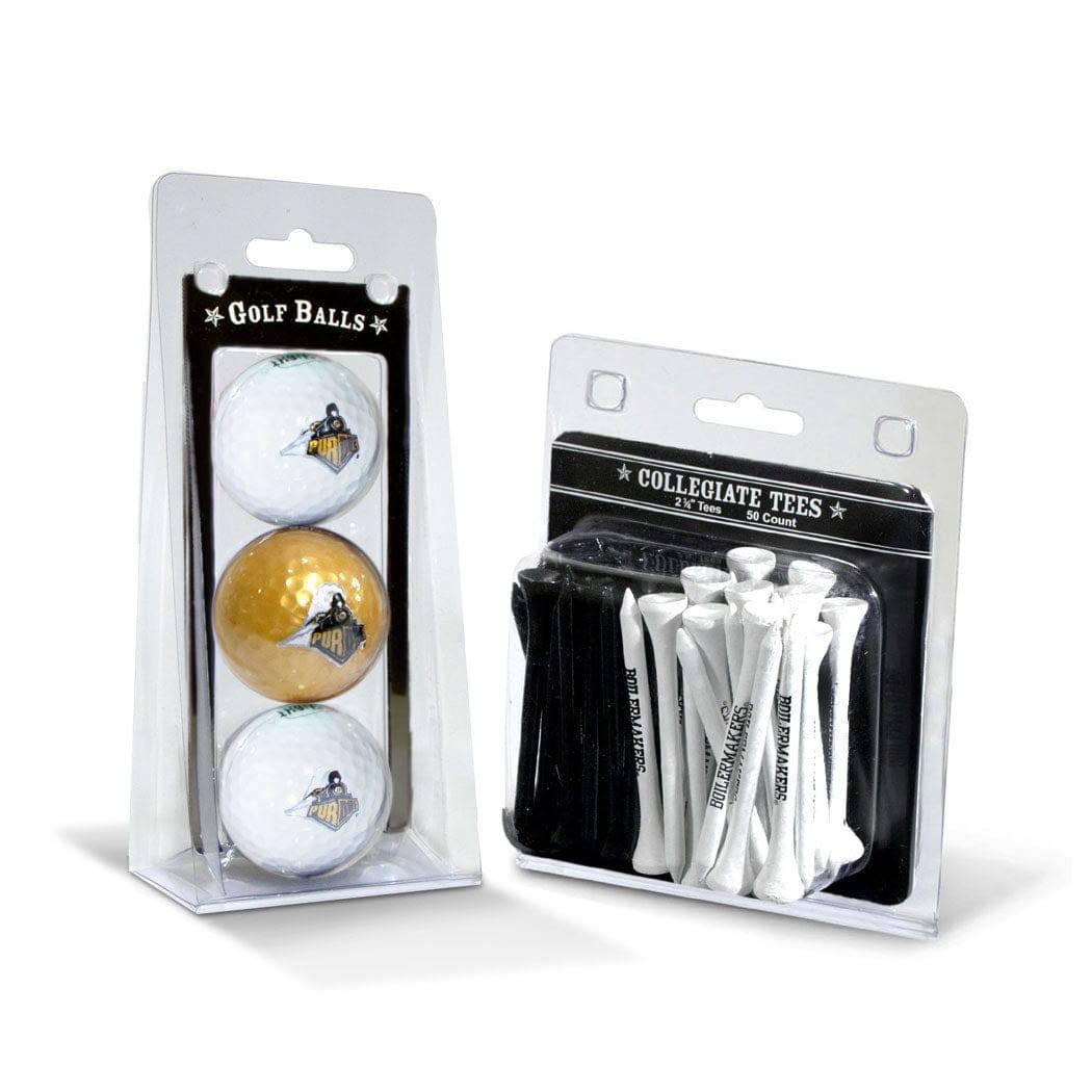 Purdue Boilermakers 3 Golf Balls And 50 Golf Tees - 757 Sports Collectibles