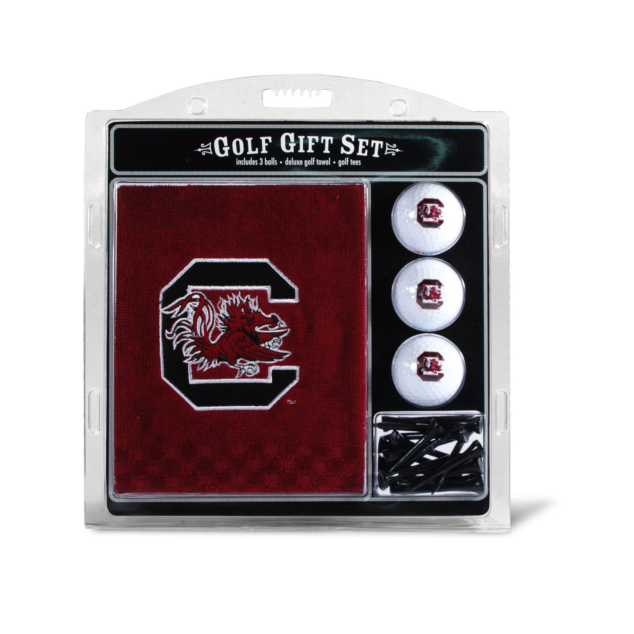 South Carolina Gamecocks Embroidered Golf Towel, 3 Golf Ball, And Golf Tee Set - 757 Sports Collectibles