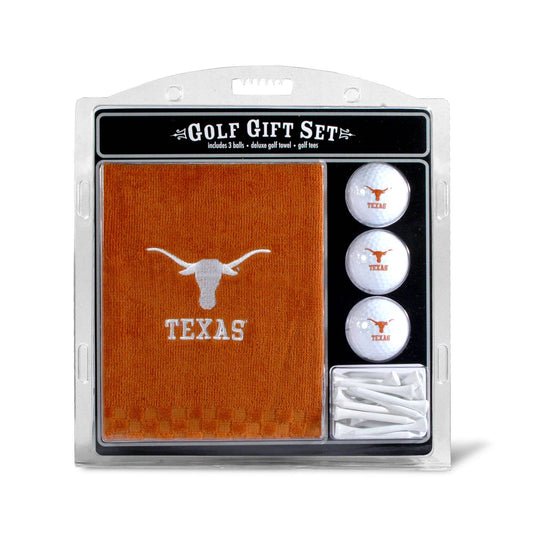 Texas Longhorns Embroidered Golf Towel, 3 Golf Ball, And Golf Tee Set - 757 Sports Collectibles