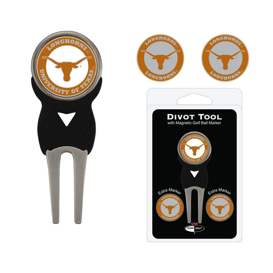 Texas Longhorns Divot Tool Pack With 3 Golf Ball Markers - 757 Sports Collectibles