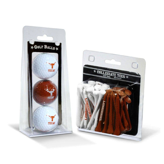 Texas Longhorns 3 Golf Balls And 50 Golf Tees - 757 Sports Collectibles