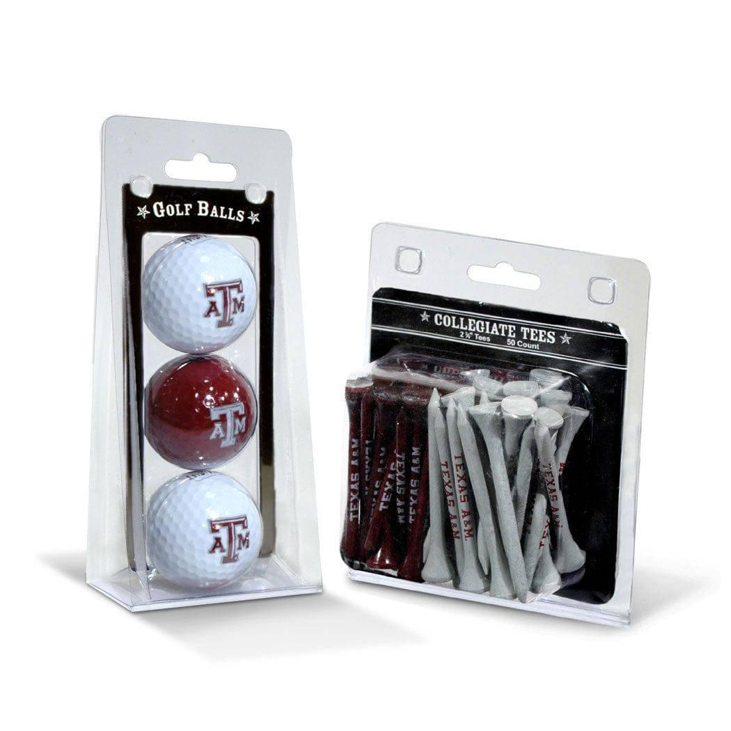 Texas A&M Aggies 3 Golf Balls And 50 Golf Tees - 757 Sports Collectibles