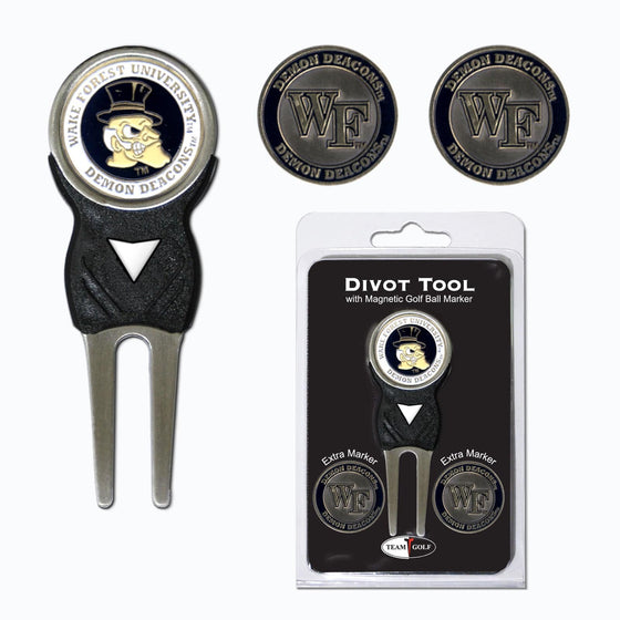 Wake Forest Demon Deacons Divot Tool Pack With 3 Golf Ball Markers - 757 Sports Collectibles