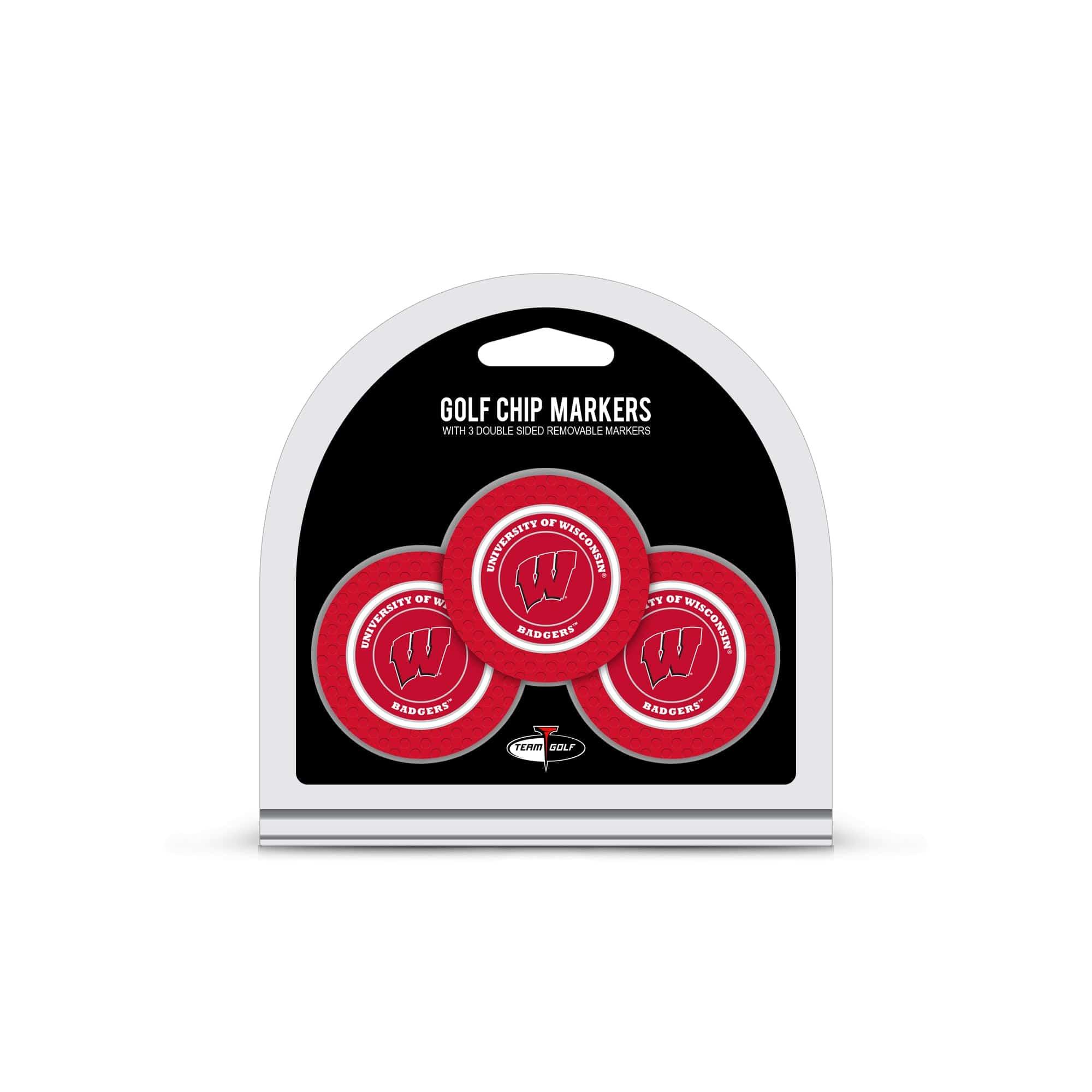Wisconsin Badgers 3 Pack Golf Chip Ball Markers - 757 Sports Collectibles