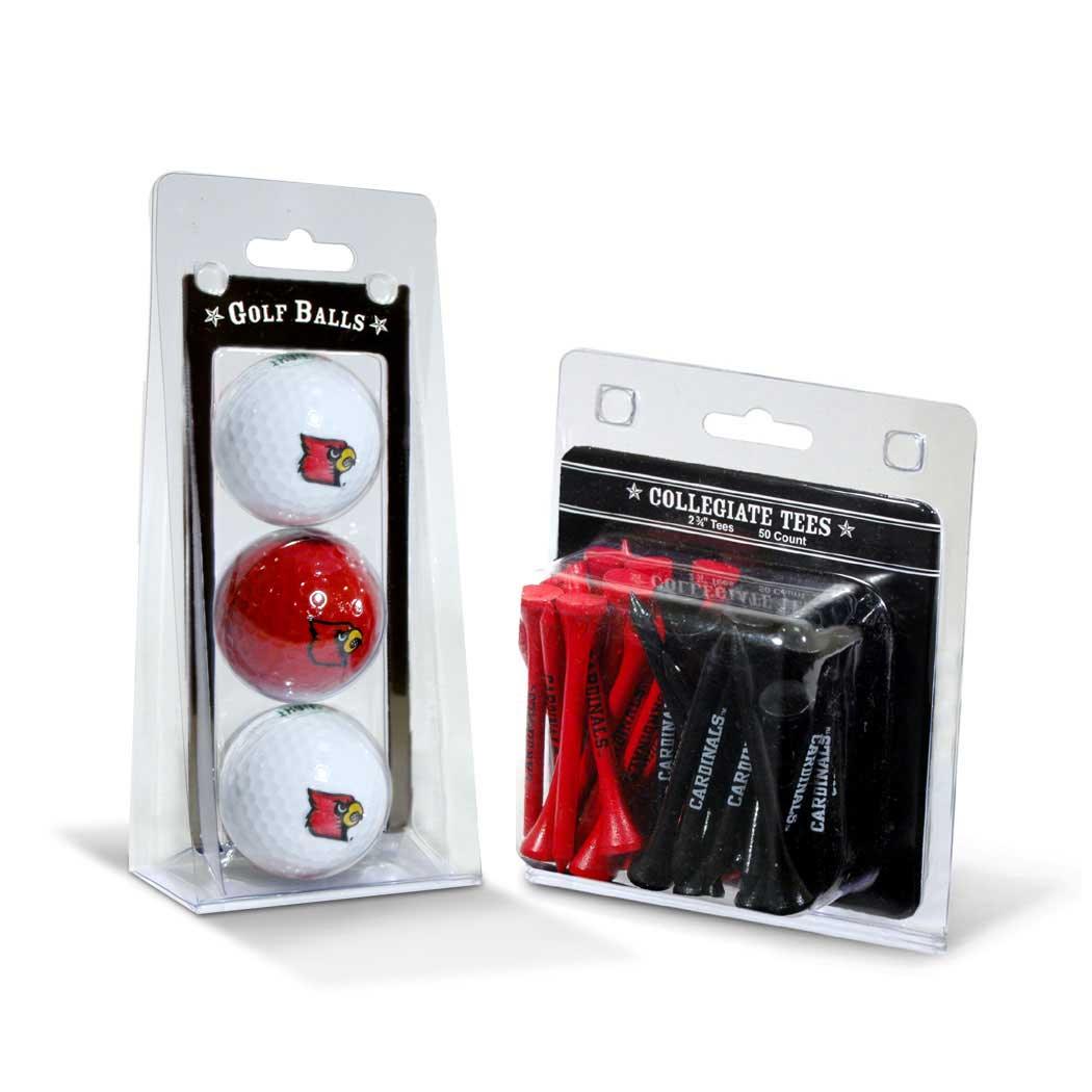 Louisville Cardinals 3 Golf Balls And 50 Golf Tees - 757 Sports Collectibles