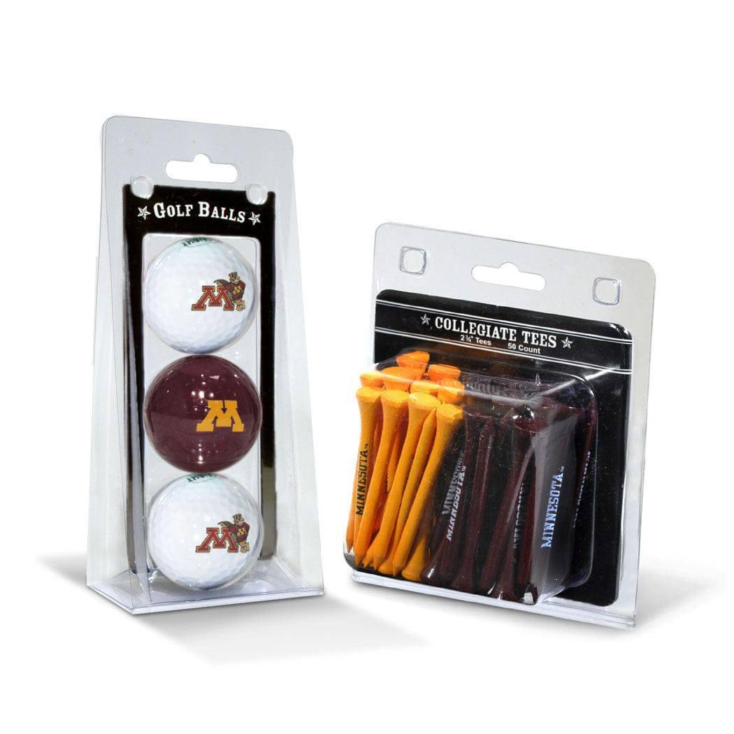 Minnesota Golden Gophers 3 Golf Balls And 50 Golf Tees - 757 Sports Collectibles