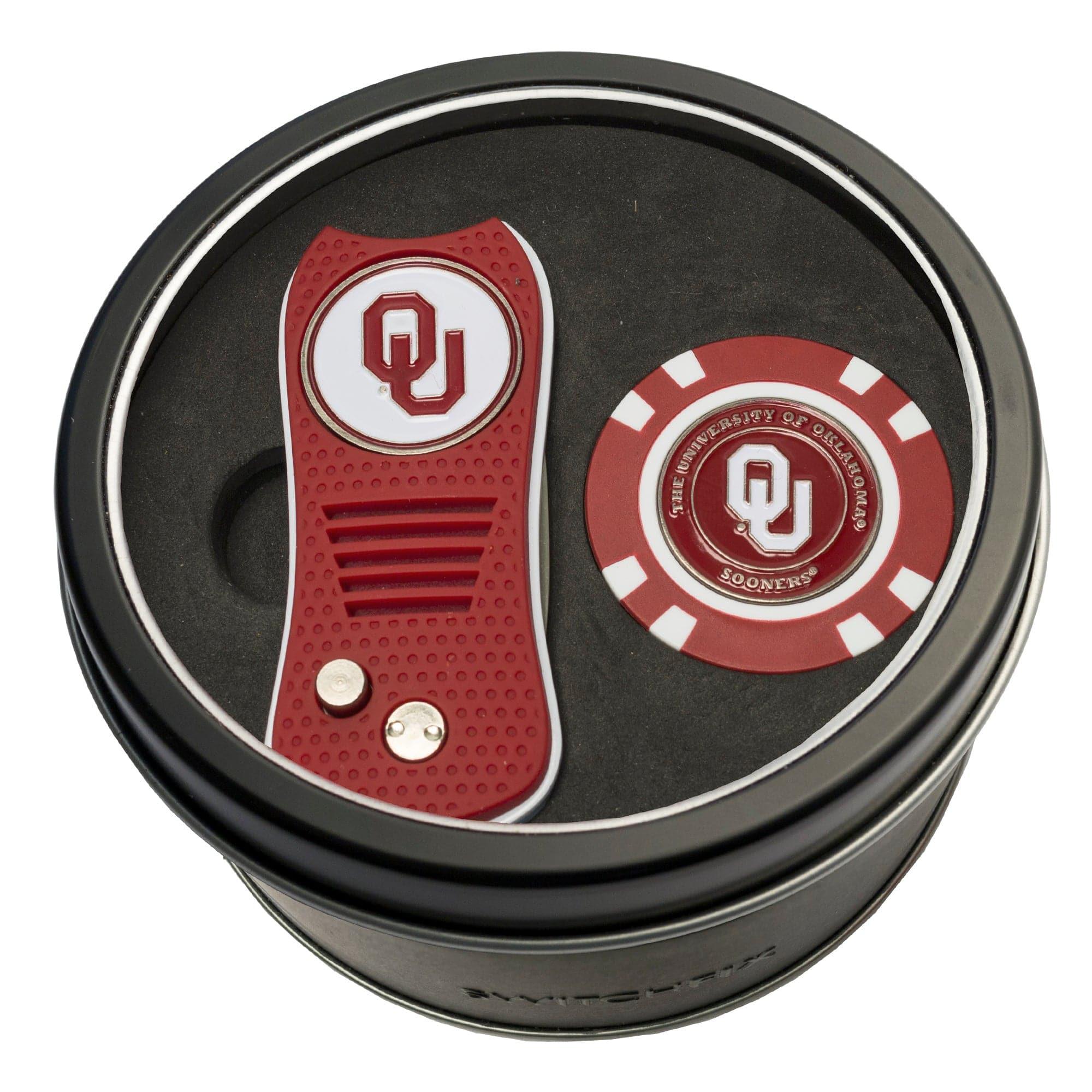 Oklahoma Sooners Tin Set - Switchfix, Golf Chip - 757 Sports Collectibles