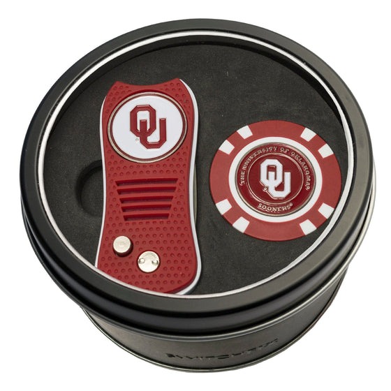 Oklahoma Sooners Tin Set - Switchfix, Golf Chip - 757 Sports Collectibles