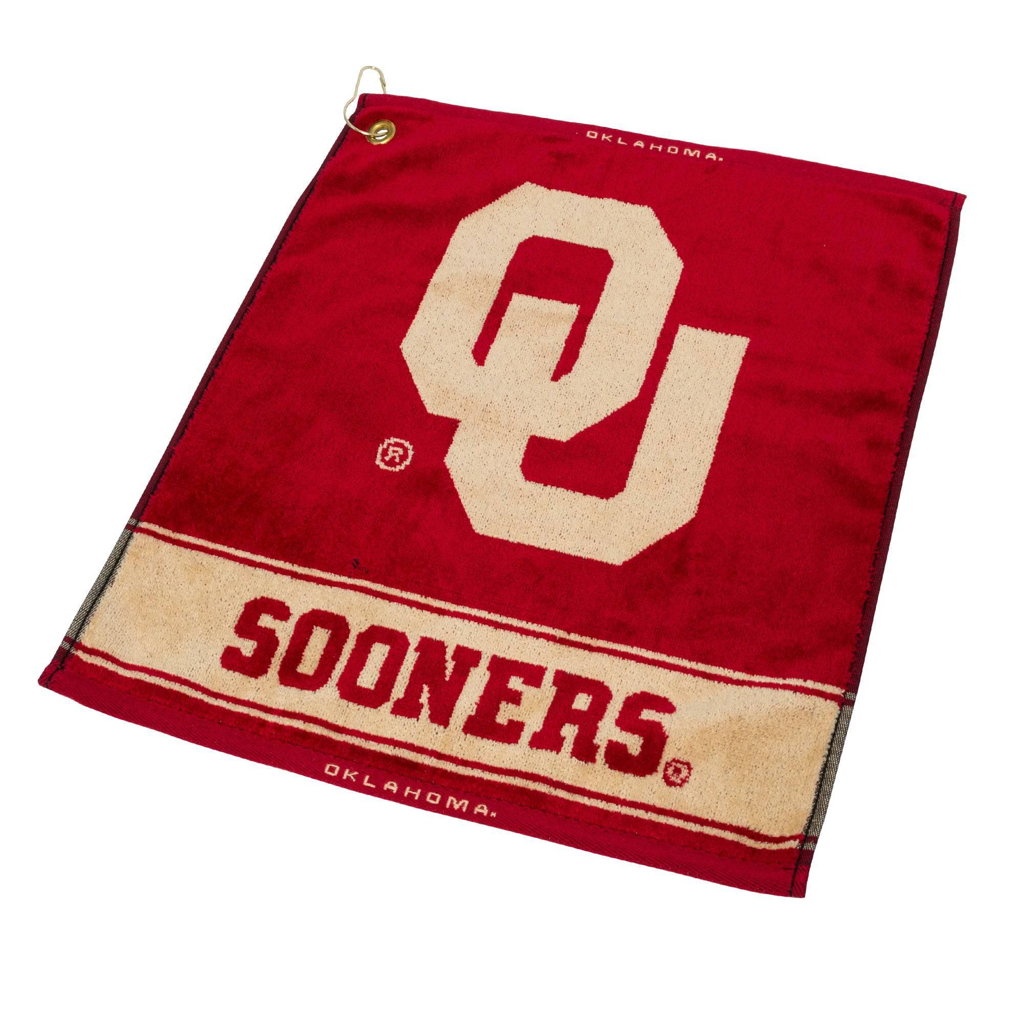 Oklahoma Sooners Jacquard Woven Golf Towel - 757 Sports Collectibles