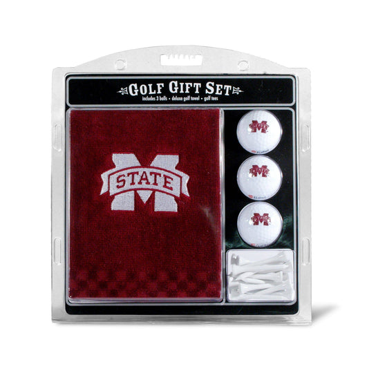 Mississippi State Bulldogs Embroidered Golf Towel, 3 Golf Ball, And Golf Tee Set - 757 Sports Collectibles