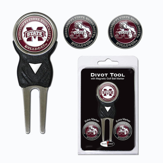 Mississippi State Bulldogs Divot Tool Pack With 3 Golf Ball Markers - 757 Sports Collectibles