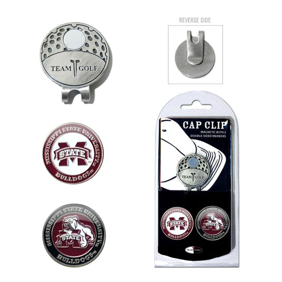 Mississippi State Bulldogs Cap Clip With 2 Golf Ball Markers - 757 Sports Collectibles