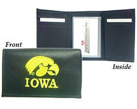 Iowa Hawkeyes Embroidered Leather Tri-Fold Wallet (CDG) - 757 Sports Collectibles