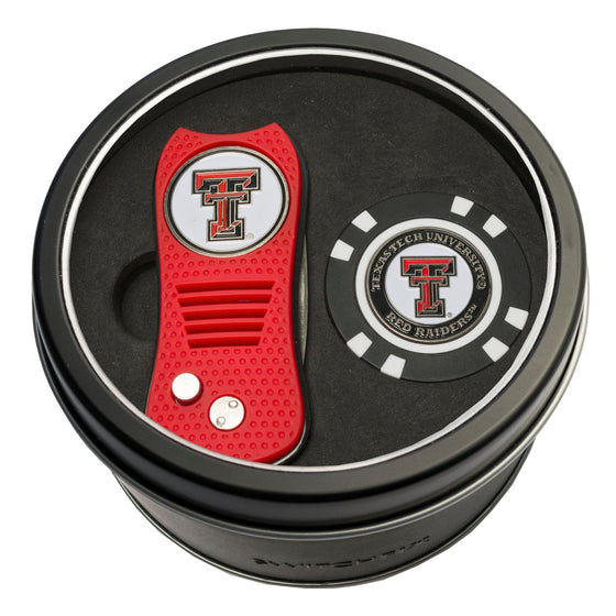 Texas Tech Red Raiders Tin Set - Switchfix, Golf Chip - 757 Sports Collectibles