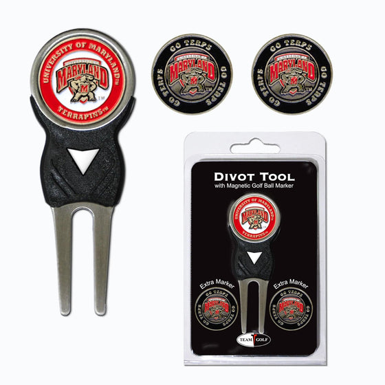 Maryland Terrapins Divot Tool Pack With 3 Golf Ball Markers - 757 Sports Collectibles