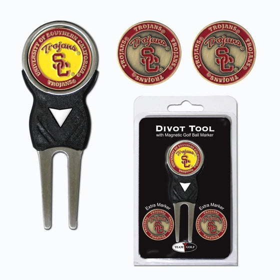 USC Trojans Divot Tool Pack With 3 Golf Ball Markers - 757 Sports Collectibles