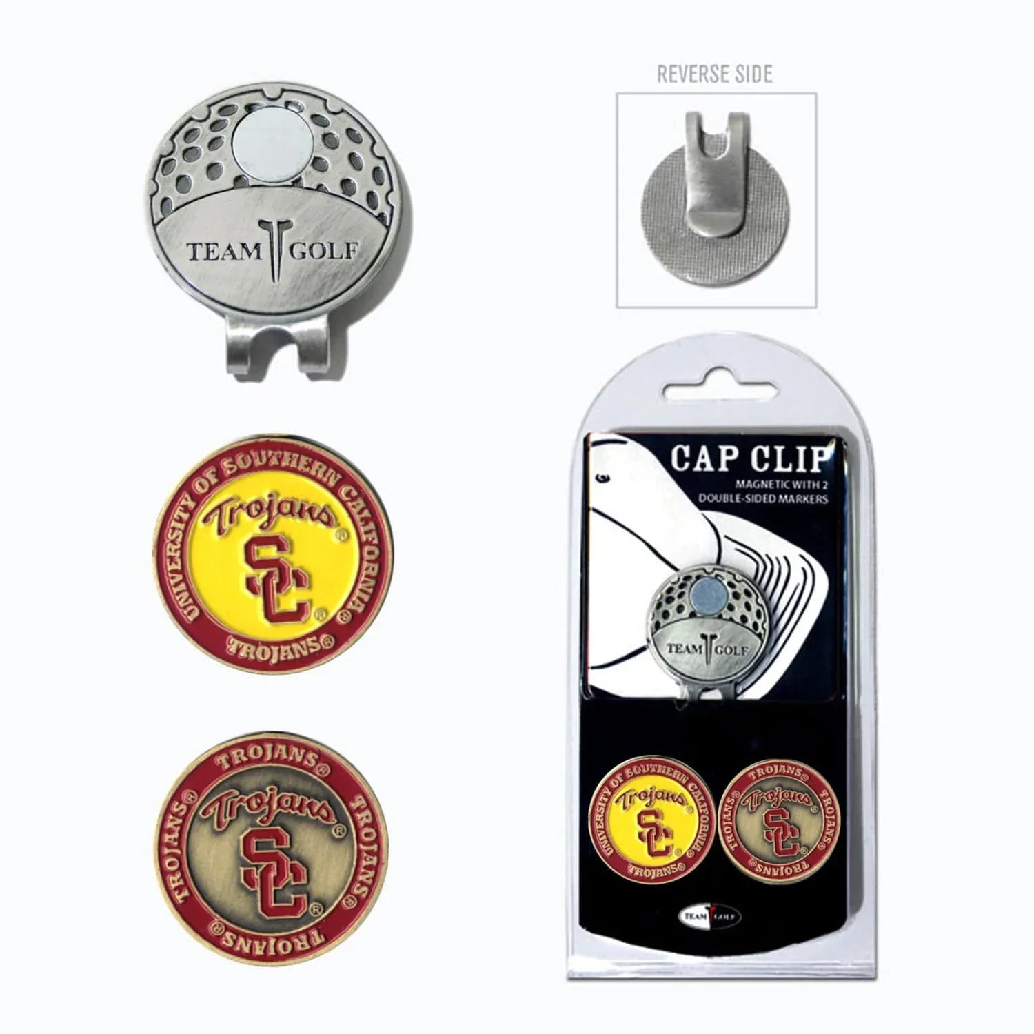 USC Trojans Cap Clip With 2 Golf Ball Markers - 757 Sports Collectibles
