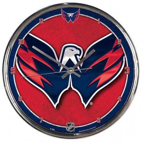NHL Washington Capitals 12 Inch Chrome Round Wall Clock - 757 Sports Collectibles