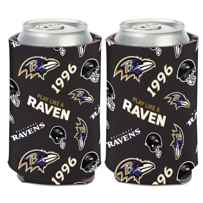 BALTIMORE RAVENS SCATTERPRINT CAN COOLER 12 OZ