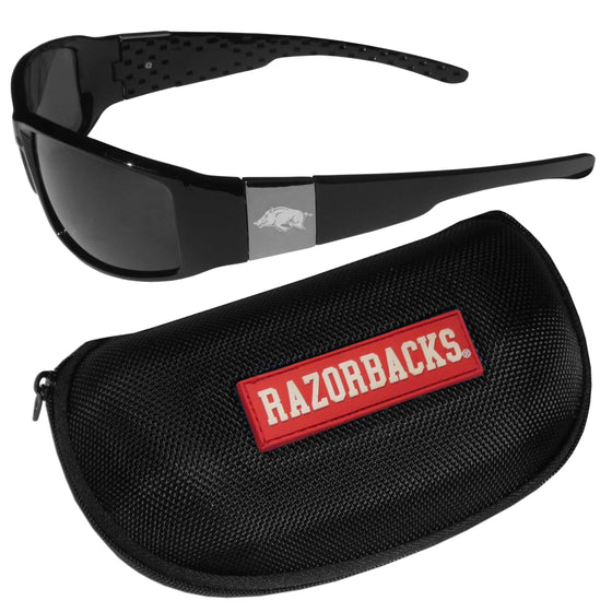 Arkansas Razorbacks Chrome Wrap Sunglasses and Zippered Carrying Case (SSKG) - 757 Sports Collectibles