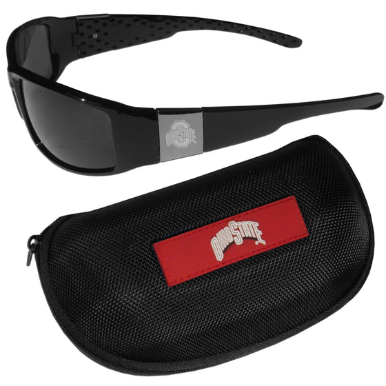 Ohio St. Buckeyes Chrome Wrap Sunglasses and Zippered Carrying Case (SSKG) - 757 Sports Collectibles