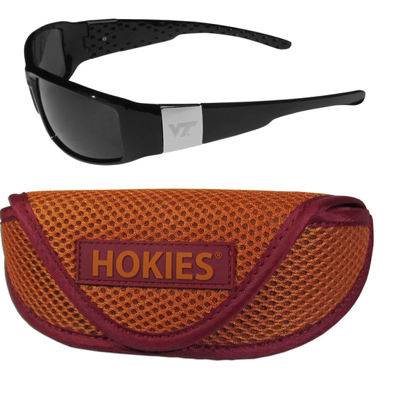 Virginia Tech Hokies Chrome Wrap Sunglasses and Sport Carrying Case (SSKG) - 757 Sports Collectibles