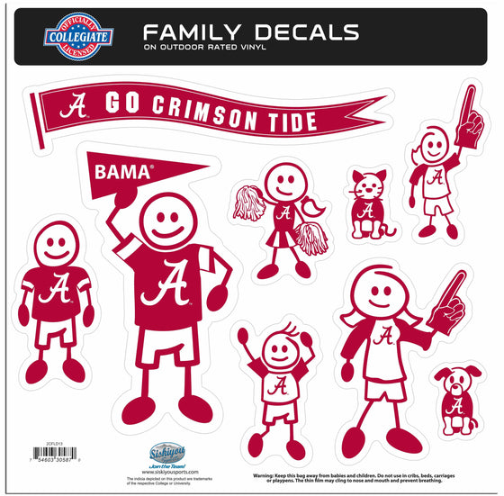 Alabama Crimson Tide Family Decal Set Large (SSKG) - 757 Sports Collectibles