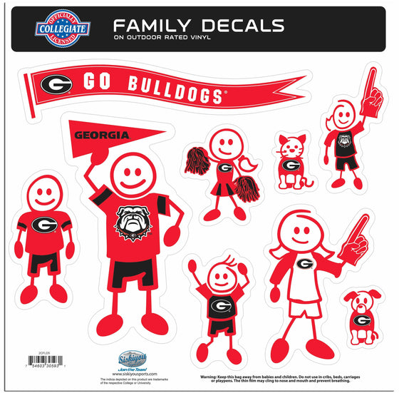 Georgia Bulldogs Family Decal Set Large (SSKG) - 757 Sports Collectibles