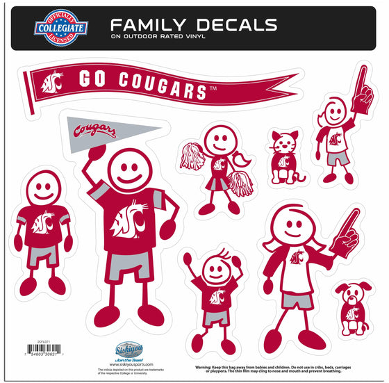 Washington St. Cougars Family Decal Set Large (SSKG) - 757 Sports Collectibles
