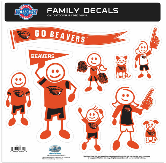 Oregon St. Beavers Family Decal Set Large (SSKG) - 757 Sports Collectibles