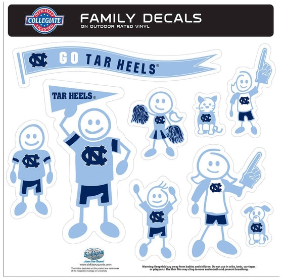 N. Carolina Tar Heels Family Decal Set Large (SSKG) - 757 Sports Collectibles