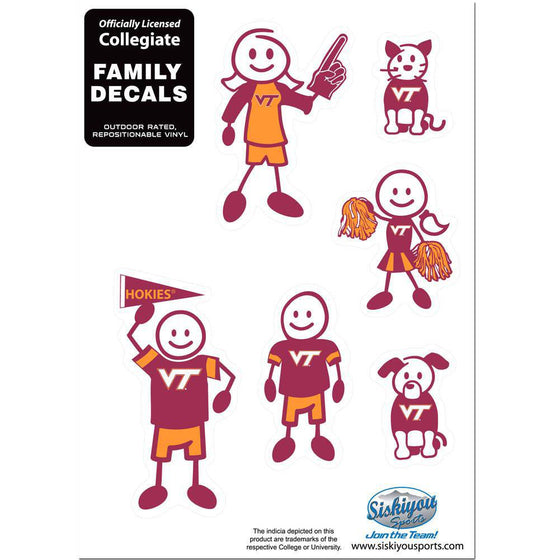 Virginia Tech Hokies Family Decal Set Small (SSKG) - 757 Sports Collectibles