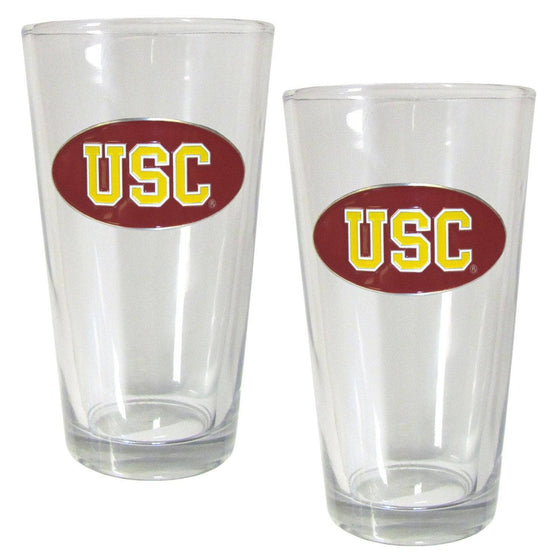 USC Trojans Pint Glass Set (SSKG) - 757 Sports Collectibles