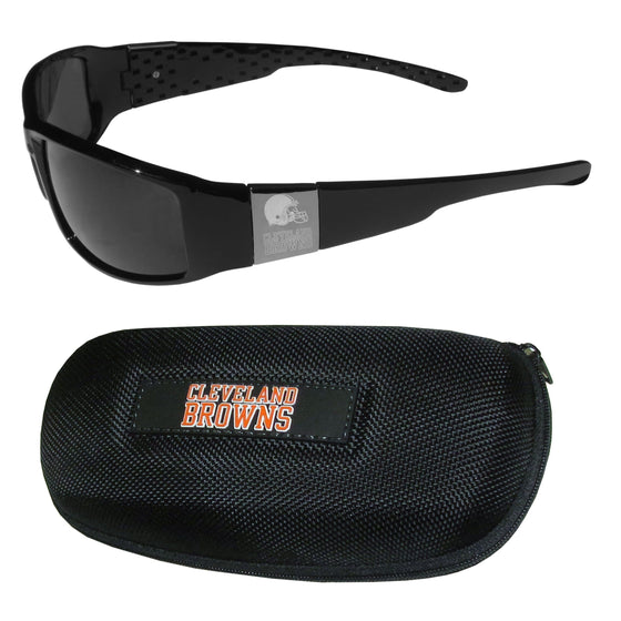 Cleveland Browns Chrome Wrap Sunglasses and Zippered Carrying Case (SSKG) - 757 Sports Collectibles
