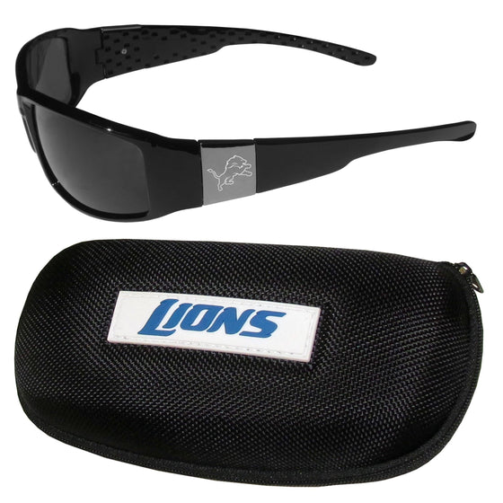 Detroit Lions Chrome Wrap Sunglasses and Zippered Carrying Case (SSKG) - 757 Sports Collectibles