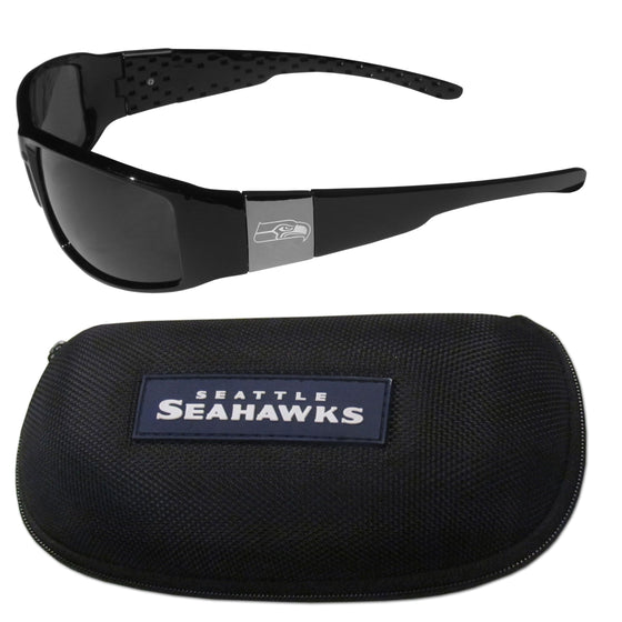 Seattle Seahawks Chrome Wrap Sunglasses and Zippered Carrying Case (SSKG) - 757 Sports Collectibles