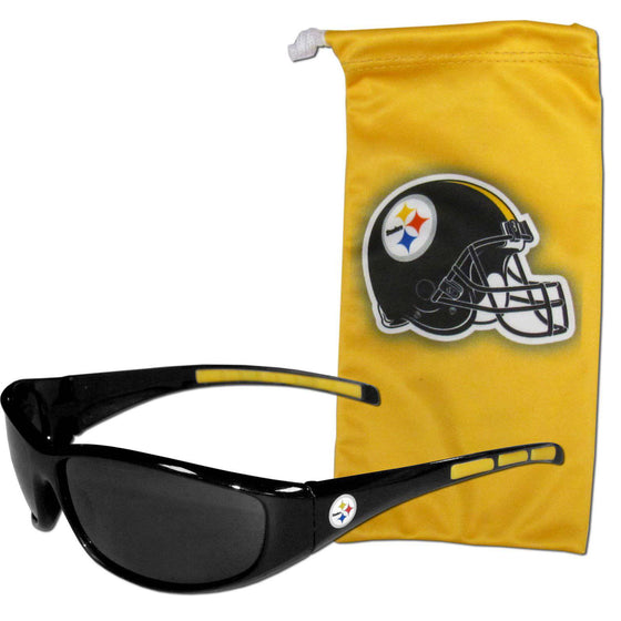 Pittsburgh Steelers Sunglass and Bag Set (SSKG) - 757 Sports Collectibles