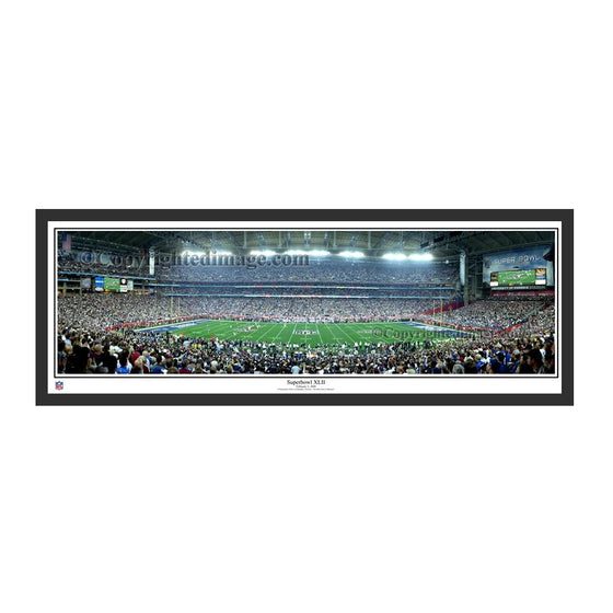 New York Giants v New England Patriots Super Bowl 42 XLIII Game Winning Play Panorama 13.5x40 Photo - Standard Frame