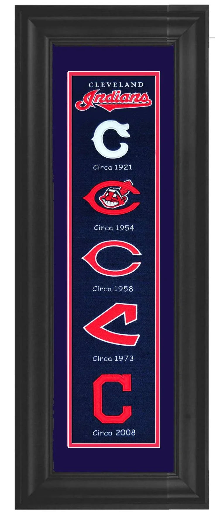 Cleveland Indians Fan Favorite Framed Heritage Banner 12x34 - 757 Sports Collectibles