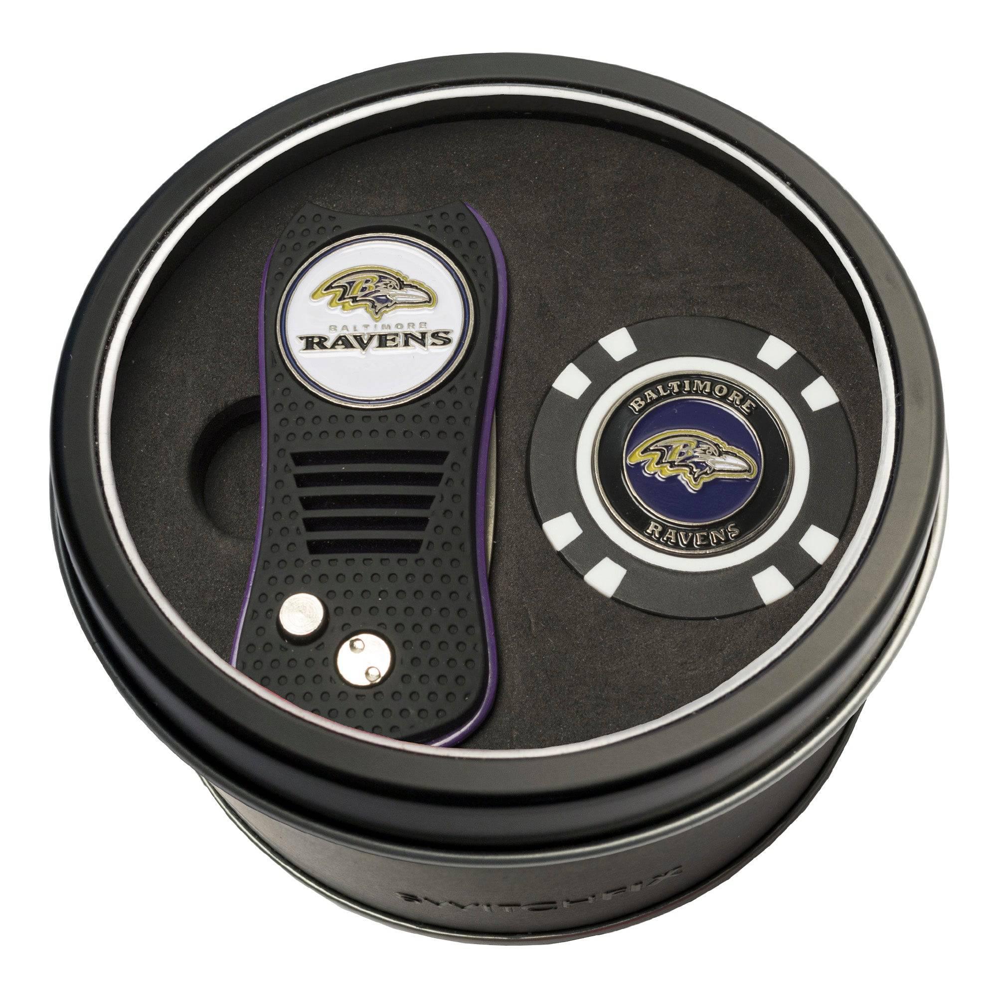 Baltimore Ravens Tin Set - Switchfix, Golf Chip - 757 Sports Collectibles