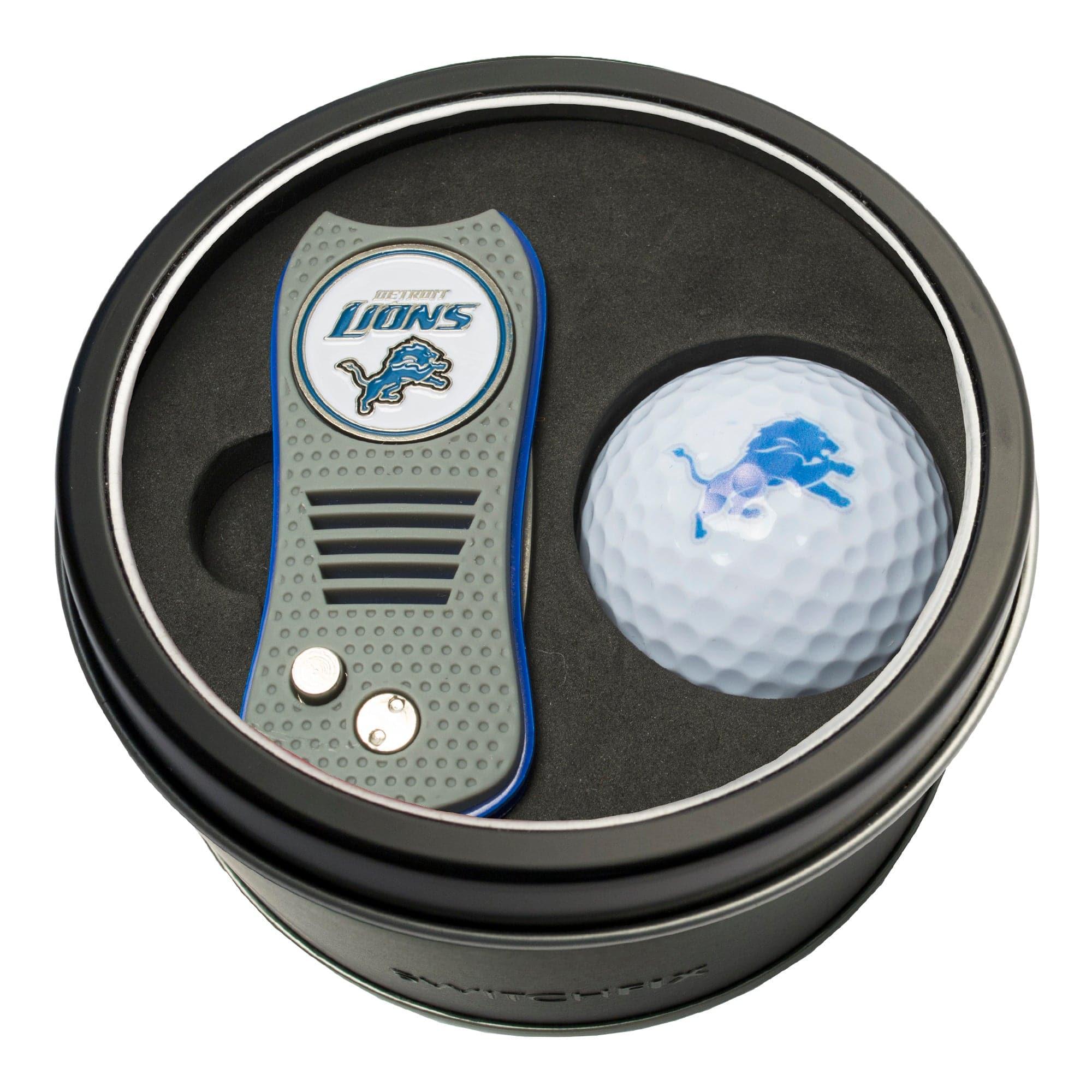 Detroit Lions Tin Set - Switchfix, Golf Ball - 757 Sports Collectibles