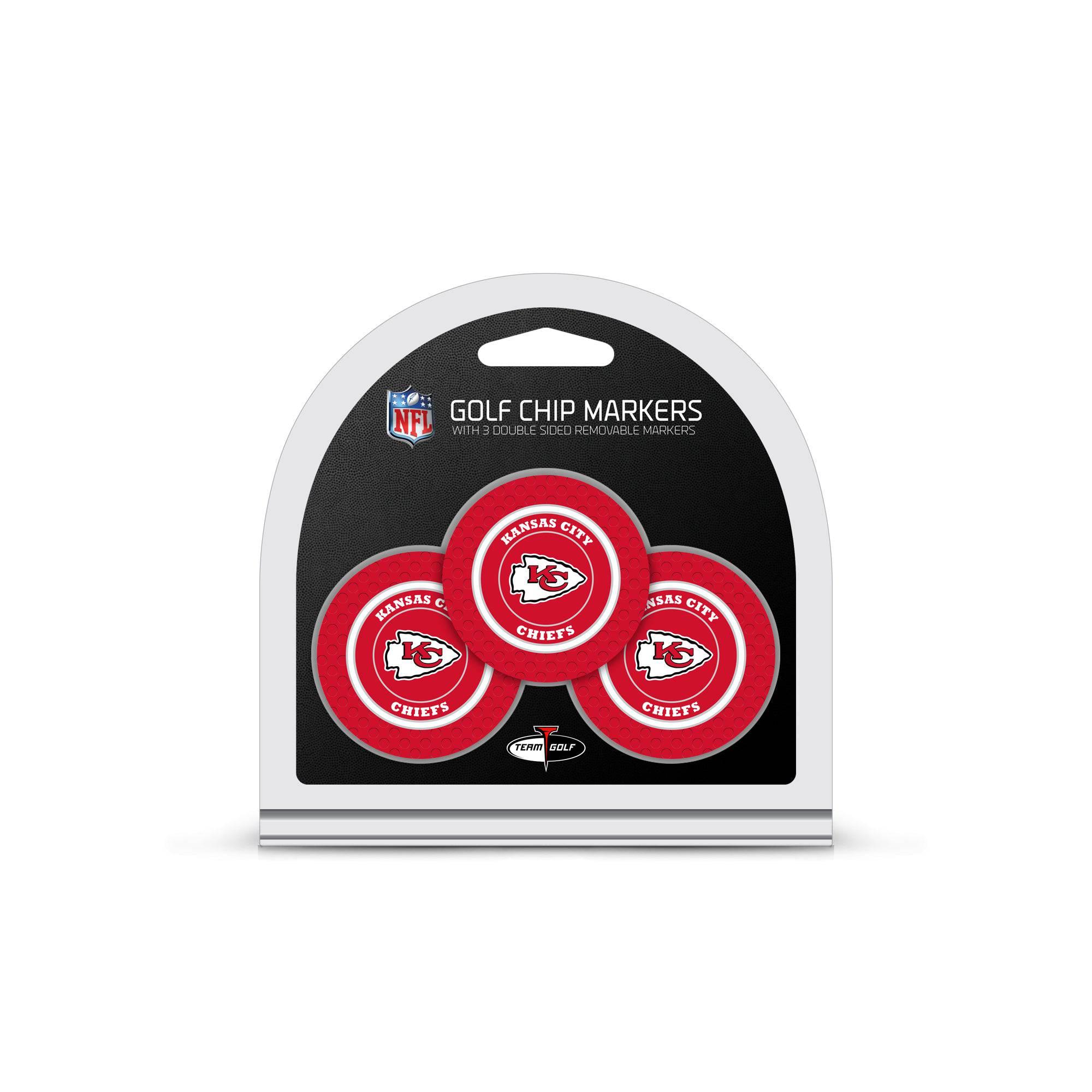 Kansas City Chiefs 3 Pack Golf Chip Ball Markers - 757 Sports Collectibles