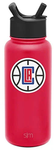 Simple Modern NBA Los Angeles Clippers 32oz Water Bottle with Straw Lid Insulated Stainless Steel Summit - 757 Sports Collectibles