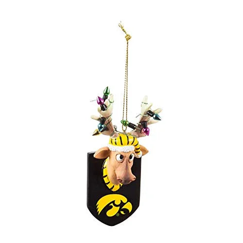 University of Iowa, Resin Reindeer Ornament Officially Licensed Decorative Ornament for Sports Fans - 757 Sports Collectibles